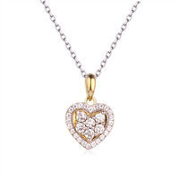 Colliers ras du cou de luxe pour femmes colliers fins avec pendentif en forme de cœur en diamant plaqué or 18 carats