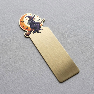 Marcapáginas de Latón Macizo con Diseño de Luna Creciente de Alta Fidelidad, <span class=keywords><strong>para</strong></span> Regalos de Librería en Festivales de Otoño - Product Image 1