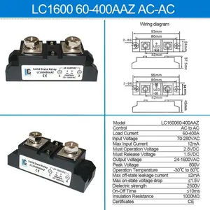 Công nghiệp SSR AA 60A 80A 100A 120A 150A 200A 250A 300A 350A 400A AC để AC công suất cao SSR nặng trạng thái rắn tiếp sức