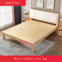 YQ JENMW Lit double en bois massif moderne simple lit domestique économique