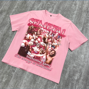 เสื้อยืดคอตตอนสกรีนลายแบบสั่งทำพิเศษ ทรงหลวม ไหล่ตก คุณภาพสูง เนื้อผ้าหนา สตรีทแวร์ เสื้อยืดโอเวอร์ไซส์ลายกราฟิกสำหรับผู้ชาย - Product Image 3