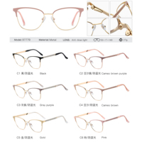 MS 97779, montura de ojo de gato de Metal para mujer, gafas ópticas antiluz azul, gafas de diseño moderno a la moda, logotipo y fotocromáticas personalizadas