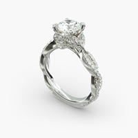 Bague de fiançailles et de mariage vintage plaquée argent, sertie de diamants étincelants, style pavé, bijoux élégants et luxueux pour femmes