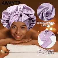 Nouvel arrivage : Bonnet en satin extra large pour cheveux longs et bouclés – Bonnets de nuit en satin pour le soin des cheveux