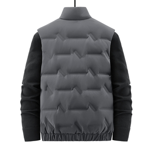 Chaleco de plumón para hombre, cuello negro, cálido, talla grande, a la moda, cómodo, resistente al desgaste, ajustado y moderno. - Product Image 2