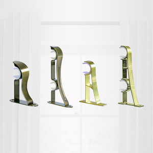 Supports de <span class=keywords><strong>tringle</strong></span> à rideaux en métal bronze antique modernes, supports fixes doubles à <span class=keywords><strong>fixation</strong></span> murale pour kit de quincaillerie de décoration intérieure - Product Image 6