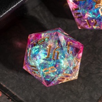 Dés à jouer polyédriques Udixi personnalisables avec logo, 33 mm, D20, pour RPG, Dungeons and Dragons, D&D, 20 faces, en résine, avec bords tranchants
