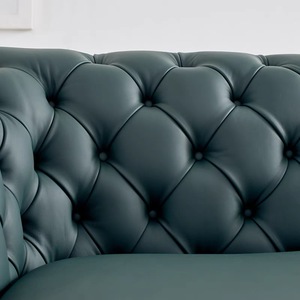 Sofá clásico Chesterfield con hebilla, sofá de cuero verde, muebles para el hogar alemanes, sofá moderno de cuero de lujo para sala de estar - Product Image 4