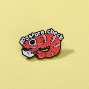 Sming Pins เข็มกลัดเคลือบรูปกุ้งก้ามกรามน่ารักตราสัตว์ทะเลเข็มกลัดลายตามท่า - Product Image 2