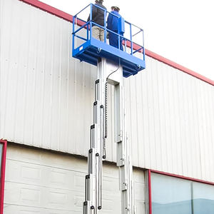 4-14 मीटर डबल मस्त एल्यूमीनियम ऊर्ध्वाधर आदमी लिफ्ट 100 किलोग्राम 200 किलोग्राम 300 मोबाइल हाइड्रोलिक एल्यूमीनियम मिश्र धातु लिफ्ट मंच - Product Image 4