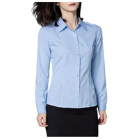 Chemisier de bureau élégant pour femme, style vintage, à manches longues, personnalisable, respirant, tricoté, écologique, boutonné, élégant pour le travail