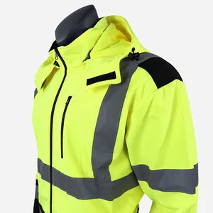 Chaqueta de seguridad para construcción de alta visibilidad para hombre, chaqueta de trabajo de seguridad, chaqueta de seguridad reflectante transpirable
