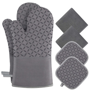 Vente en gros avec surface antidérapante en silicone, gants de four et maniques de protection du <span class=keywords><strong>poignet</strong></span> extra longs pour la <span class=keywords><strong>cuisine</strong></span> - Product Image 1