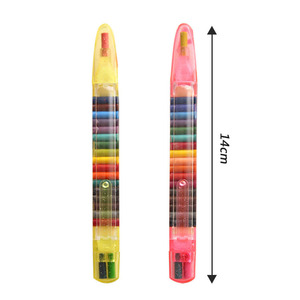 Bvideo Art 20 pièces crayons empilables pour enfants crayon à <span class=keywords><strong>paillettes</strong></span> arc-en-ciel à construire 20 en 1 crayons à point empilable pour le dessin - Product Image 2