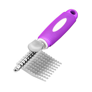 Peigne démêlant pour animaux de compagnie, outil de toilettage pour chiens et chats, nettoyage en profondeur, avec dents en acier inoxydable et poignée ergonomique - Product Image 5