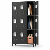 Casier de rangement métallique à 9 portes blanc pour employés, écoles, gymnases, ateliers, maisons et bureaux