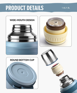 YATAI 1.4L/1.8L Large Capacity <b>Hot</b>/Cold Leak-Proof Stainless Steel 304 Vacuum Insulated Travel <b>Flask</b> Custom Logo BPA Free - Product Image 4