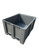 1200*1000*760mm Caisse en plastique HDPE Boîte à palettes empilable robuste avec roues pour le stockage pour les industries et l'utilisation des fruits