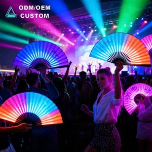 13 इंच बड़े यूव चमक बांस फोल्डिंग हैंड पर्यावरण अनुकूल त्योहार और संगीत शैली चित्रित सजावट के साथ पार्टी की आपूर्ति - Product Image 2