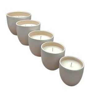 Pot en céramique ovale brillant personnalisable livraison rapide bougie parfumée pour la maison marque privée cire de palme fêtes de mariage du nouvel an - Product Image 3