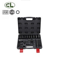 Jeu de douilles à chocs portables Chenglong 18 pièces pour réparation automobile, matériau CR-V, 8-32 mm, entraînement pneumatique, garantie 1 an, OEM