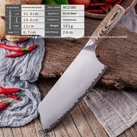 Commercieel staal omhulde keukenchefsmes voor het snijden van vlees en groenten, zwart, roestvrij staal, 18cm