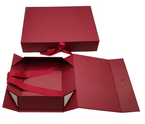 Luxury Collapsible Gift Underwear Packaging Box Bra Box With Ribbon