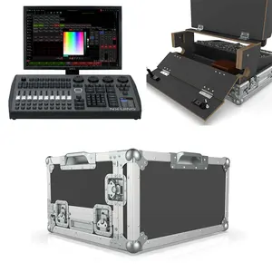 kkmark Custom Mixer flight cases with keyboard for Control Systems NX WING touch Rackmount kit and Dell 24 Touch Monitor