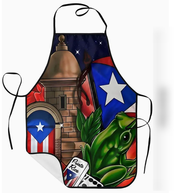 Puerto Rico Flag High-quality Country Cooking Custom Apron Adjustable Apron Kitchen Collection for Dinner Baking BBQ