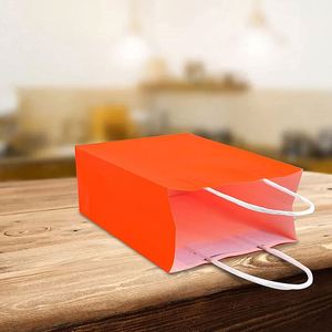 Kraft Paper Party <b>Gift</b> Bags <b>Smalls</b> Size with Handle for Christmas Wedding Celebrations Thanksgiving Shopping Party Bags - Product Image 5