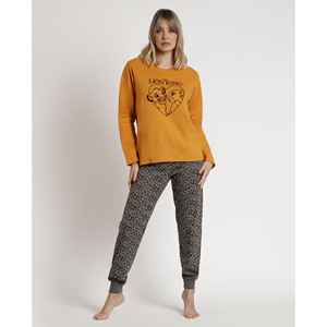 Conjunto de pijama de LICRA transpirable Disney Lion King con cintura elástica Manga Larga Felpa patrones de animales bonitos para mujeres suministro ODM - Product Image 1
