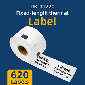 Rollo de Etiquetas de Papel Térmico Compatible con Brother DK-11220, 39 mm x 48 mm, Negro sobre Blanco - Product Image 3