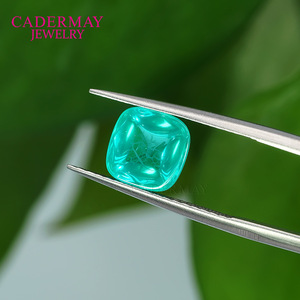Cadermay Synthetic Yttrium Aluminum Garnet Square Loose Stone Paraiba Color 8x8mm For Jewelry Making - Product Image 2