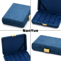 Boîte de rangement portable en suède pour bagues, avec plusieurs compartiments, boîte de rangement pour bijoux, étui de présentation de bagues de voyage, boîte d'emballage de bijoux avec logo personnalisé