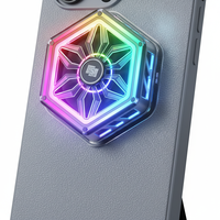 Support de téléphone portable avec anneau lumineux RGB et support de refroidissement pour diffusion en direct, jeux et studio