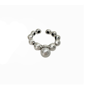 S925 Pure <b>Silver</b> Pearl <b>Ring</b> Women's Ball Shape Claw Setting Everyday Wear Jewelry - Product Image 5