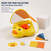 Bouée de piscine pour bébé en forme de canard avec auvent amovible et siège textile flexible pour collections de vente au détail personnalisées