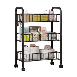 Estantes de almacenamiento plegables con ruedas, estantería de gran capacidad, estante de alambre de metal independiente - Product Image 1