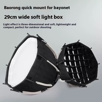 Boîte à lumière personnalisée Mini 29cm Studio Argent Grand Angle Beauty Dish Grille Nid d'abeille Bowens Mount Octogone Softbox