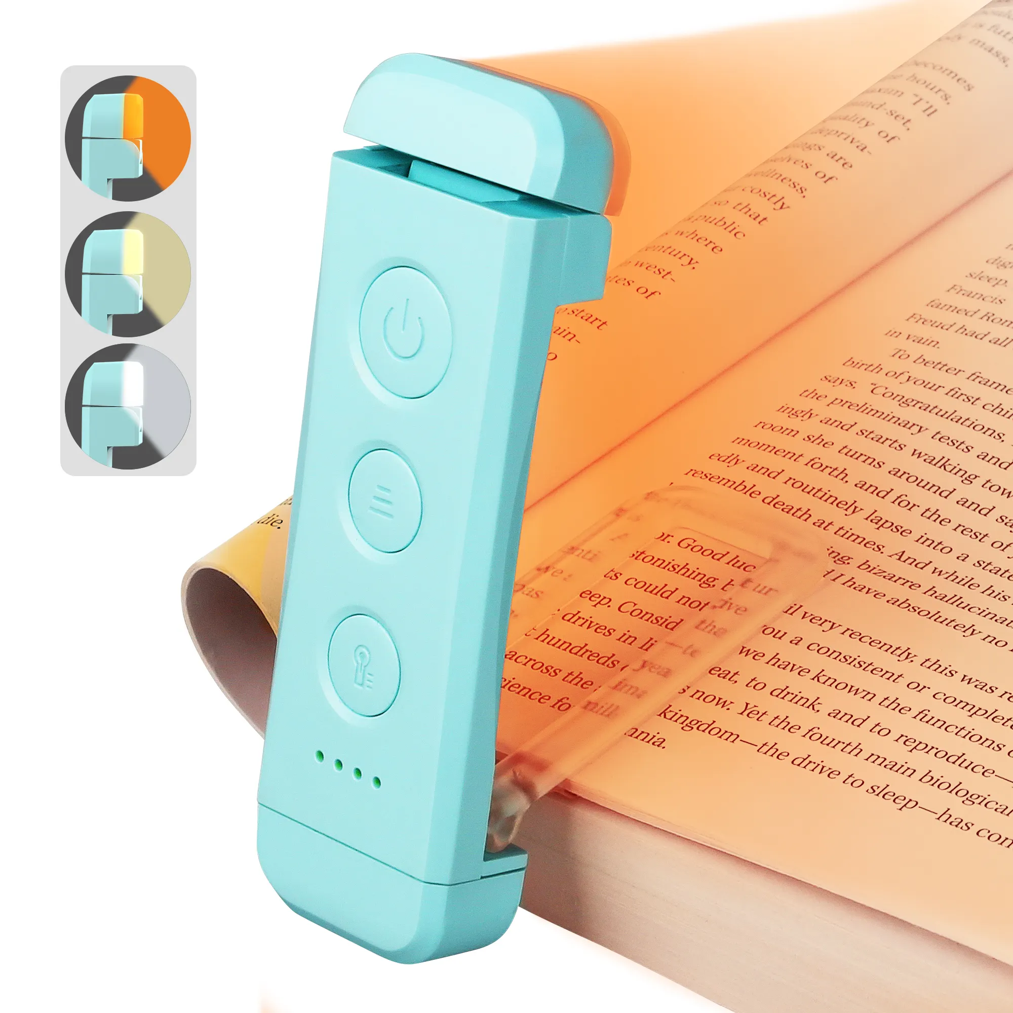 Glocusent Brand Quality Reading Light Lightweight Portable Rechargeable Amber Mini Clip On Book Reading Lamp Light For Bookworms