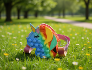 Borsa a tracolla Unicorn Pop IT da 7 pollici in silicone antistress in stile cartone animato per tutte le stagioni - Product Image 2
