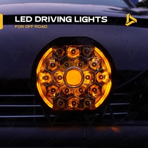 Faro Rotondo da 7 Pollici per Moto Jeep Giallo, Luce di Guida LED RGB Super Luminosa per Fuoristrada 4x4, Faro Spot per Paraurti Auto, Luce Diurna DRL - Product Image 2