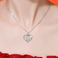 Vente en gros de bijoux, collier pendentif en argent sterling 925, adorable animal, papillon, éléphant, zircon, cœur