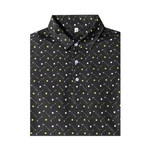 Camisa de Golf Negra de Alta Calidad para Hombre, de Secado Rápido, Corte Ajustado, Transpirable, 88% Poliéster, 12% Elastano, Jersey que Absorbe la Humedad - Product Image 2