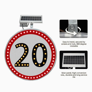 Sıcak satış 650mm 850mm yol trafik uyarı işareti IP65 su geçirmez yanıp sönen güneş hız sınırı 30 LED trafik işareti - Product Image 4