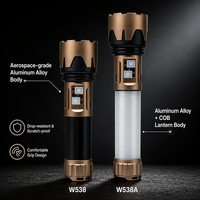Lampe torche tactique 2100lm, portée 800m, rechargeable, en alliage d'aluminium, double interrupteur, lanterne COB, batterie externe USB C, camping