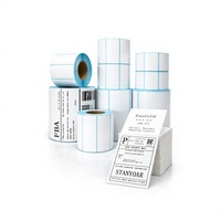 Étiquettes en papier thermique de bonne qualité 60x40mm*500 pièces en rouleaux, doublure bleue, taille et couleurs personnalisables, écologiques, résistantes à l'eau, haut de gamme