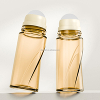 Emballage de parfum à bille, flacon de parfum vide rond de luxe de 50 ml, huile essentielle, déodorant à bille, flacon de parfum en verre à bille, déodorant à bille