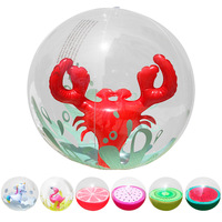 Ballon de plage gonflable en PVC épais, motif animal ou fruit, jouet d'extérieur pour enfants de 7 à 14 ans, avec emballage OPP séparé, vente en gros