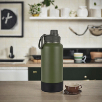 Gourde sport isotherme en acier inoxydable écologique à finition mate avec couvercle à verrouillage sécurisé pour adultes et cyclistes